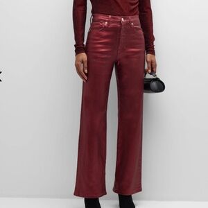 Veronica Beard Crosbie Wide-Leg Coated Jeans